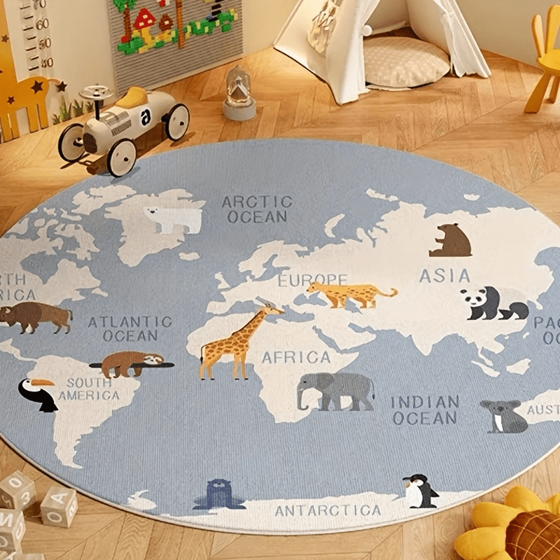 Kids Education World - Çocuklar için Dünya Haritası Halısı Peluş