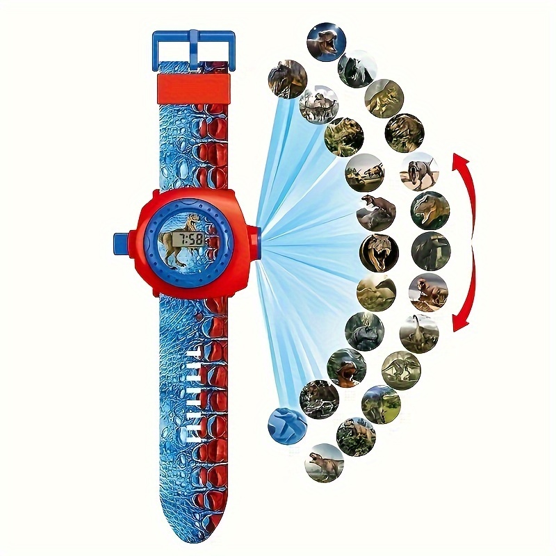 Kids Education Images - Çocuklar için Dinozor Projektör Saati -
