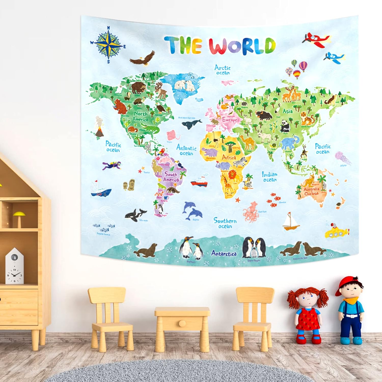 Çocuklar Dünya Haritası Duvar  - Kids Education World incelemesi ve fiyatı