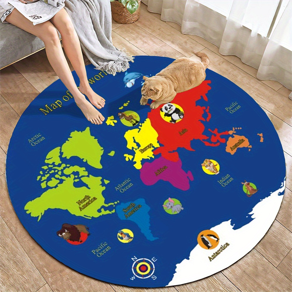 Dünya Haritası Yuvarlak Halı F - Kids Education World incelemesi ve fiyatı