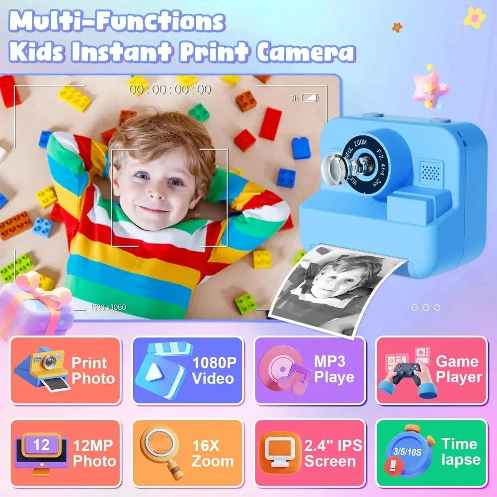 Çocuklar kamera anında baskı 3 - Kids Education Images incelemesi ve fiyatı