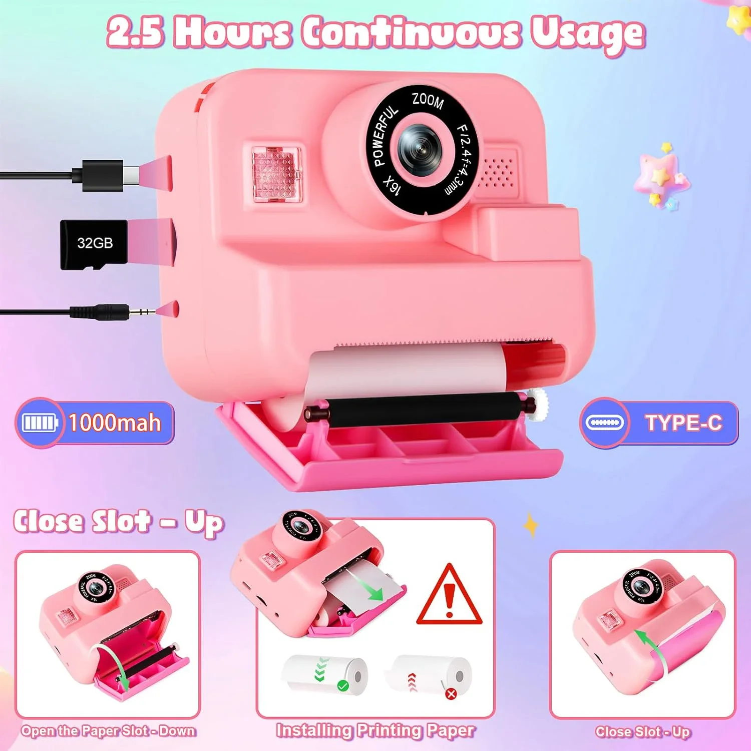 Dijital çocuk kamera, anında b - Kids Education Images incelemesi ve fiyatı