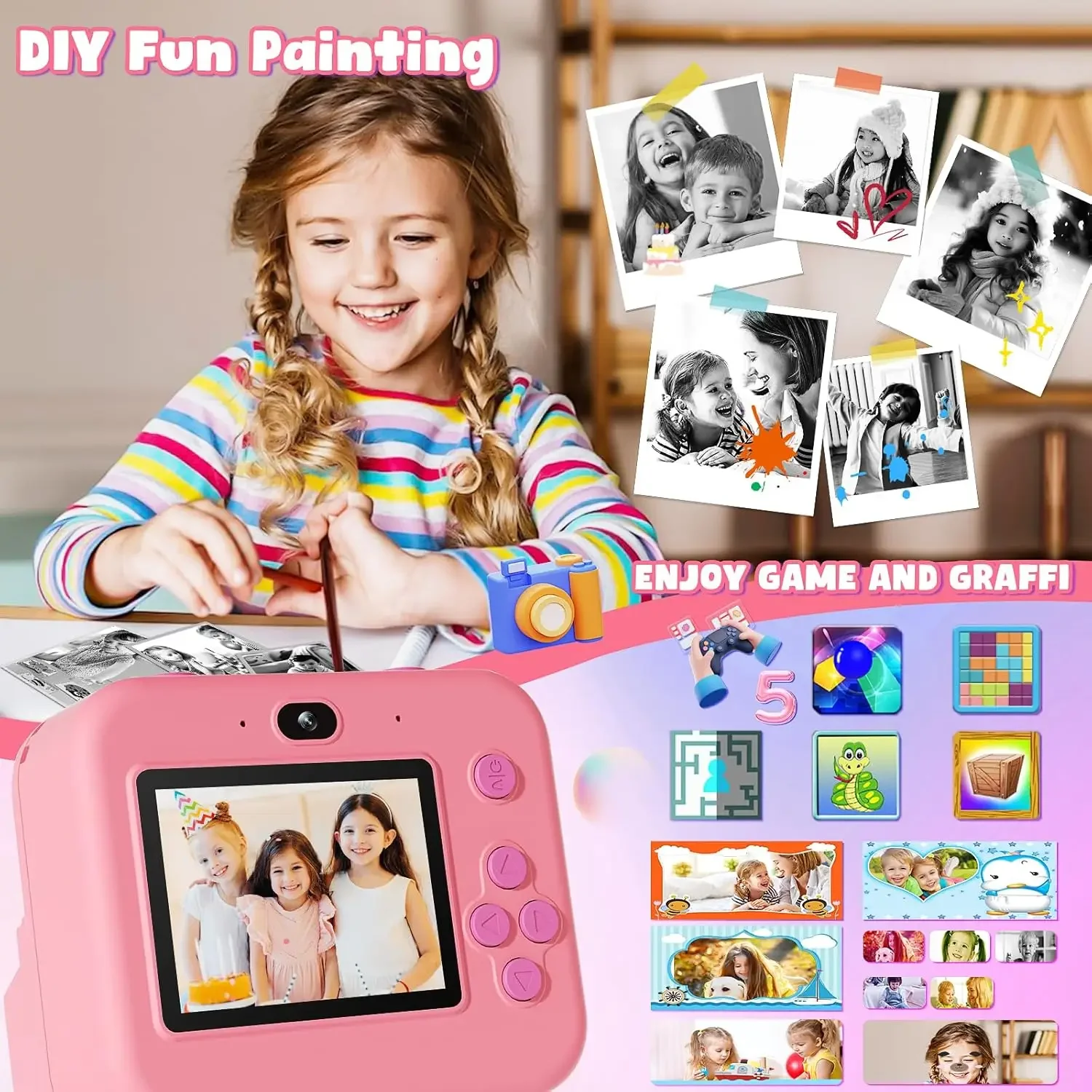 Dijital çocuk kamera, anında b - Kids Education Images incelemesi ve fiyatı
